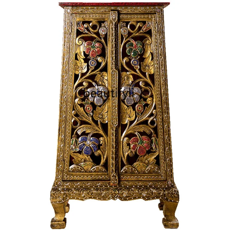 

LBX Southeast Asian Style Furniture Thai Style Solid Wood Hall Cabinet Entrance Cabinet Decoration Cabinet Locker