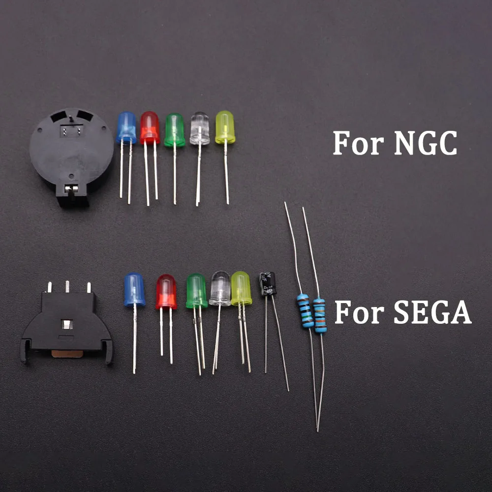 Power LED Kit Capacitor Battery Holder Kit For GameCube NGC For SEGA Battery Upgrade DC Controller Ports