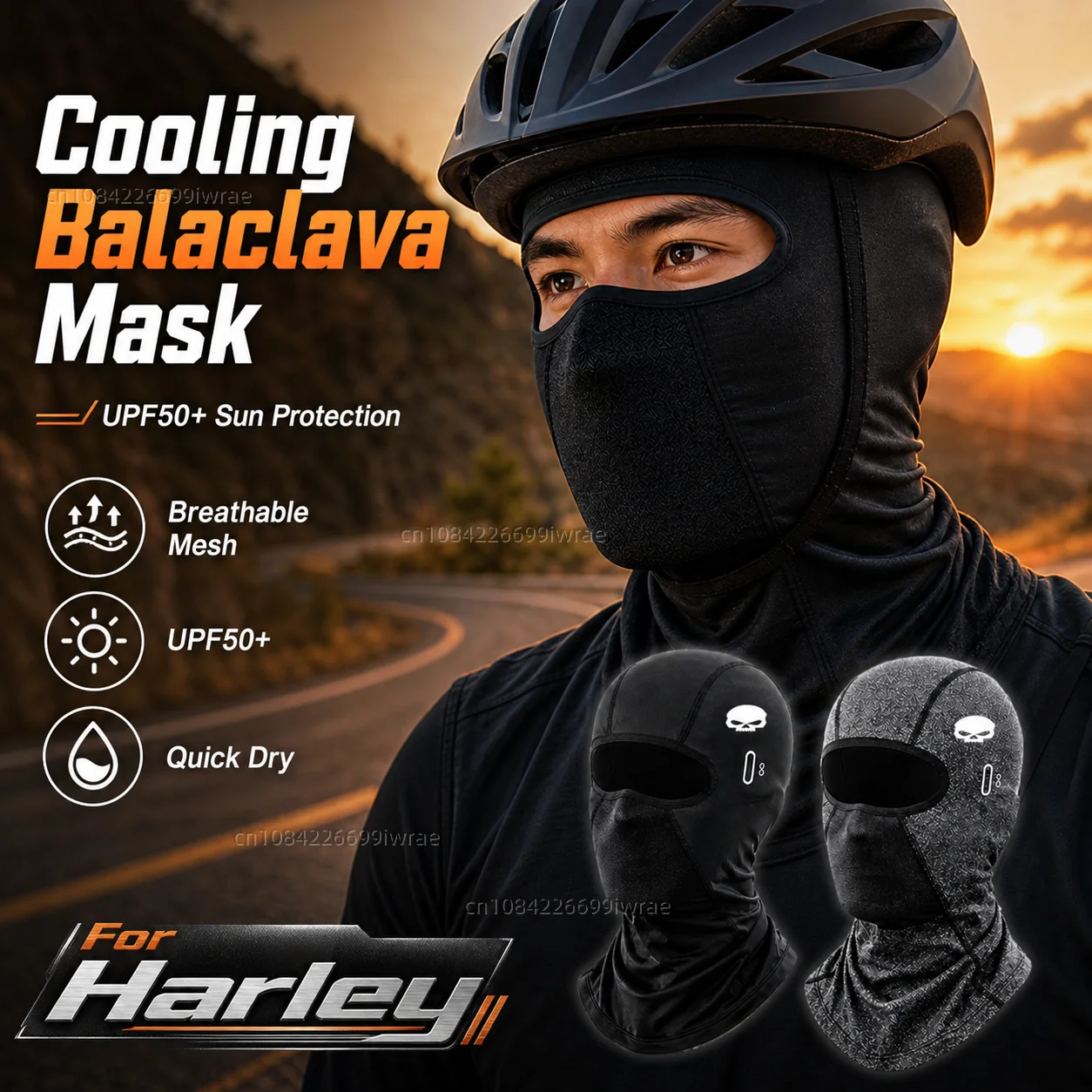 Cooling Motorcycle Balaclava Mask UPF50+ UV Protection Breathable Face Cover Summer For Harley Davidson ADV 1250 PA1250
