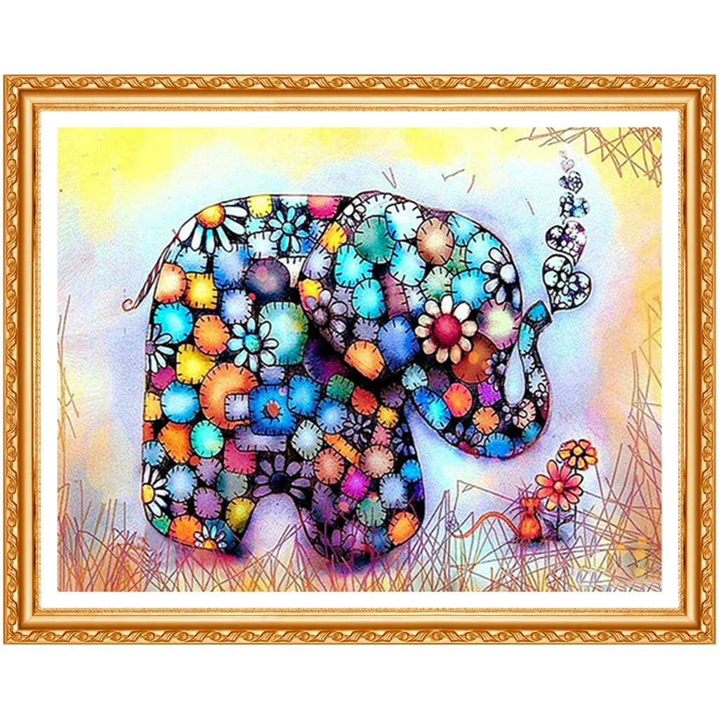 Diamond  Square Drill Resin Cartoon Elephant Picture Diamond Embroidery Full Kits Children Gift Handiwork Hobby