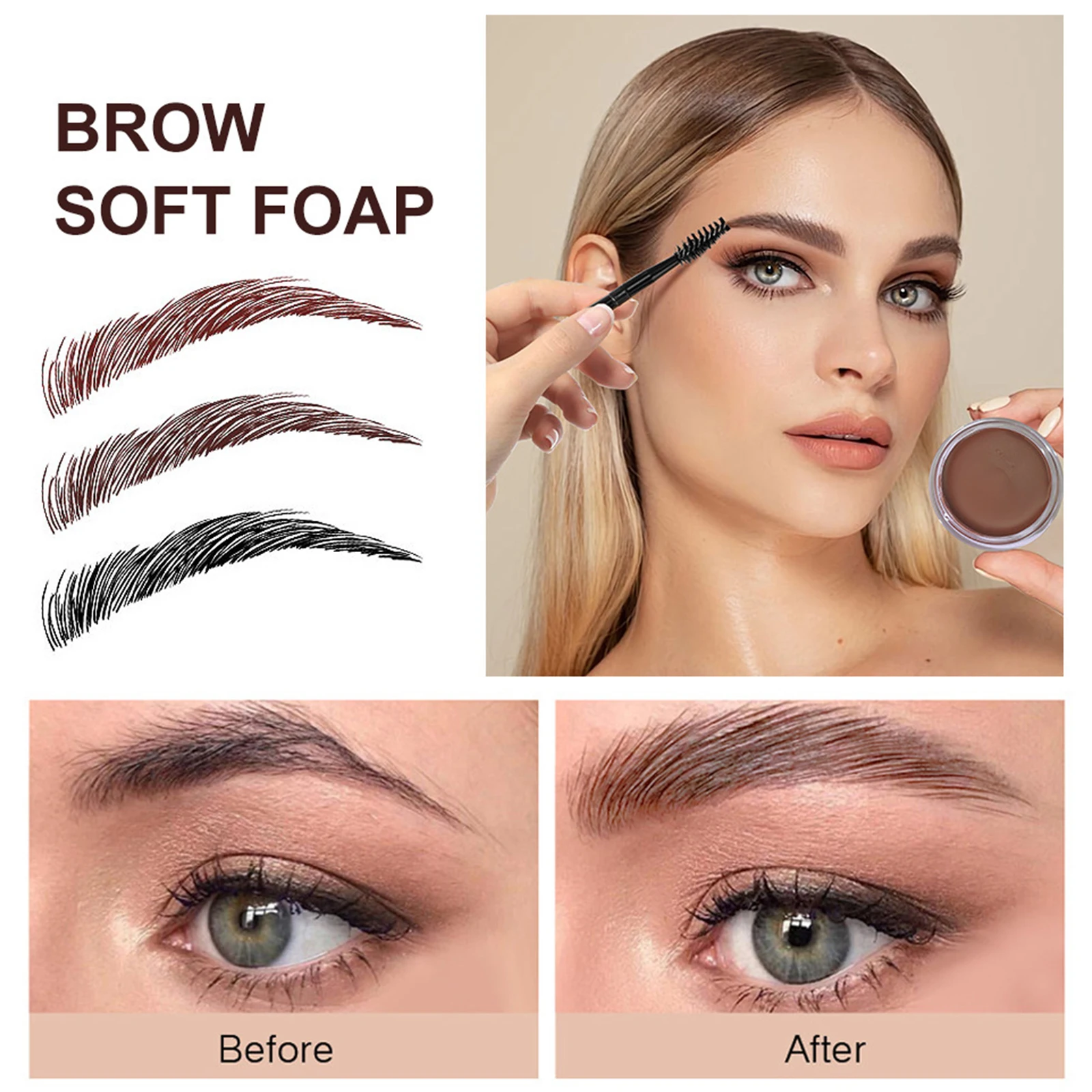 Long-Lasting Eyebrow Styling Cream Waterproof Sweatproof No Blooming Brow Enhancers Kits Semi-Permanent Brows Gel