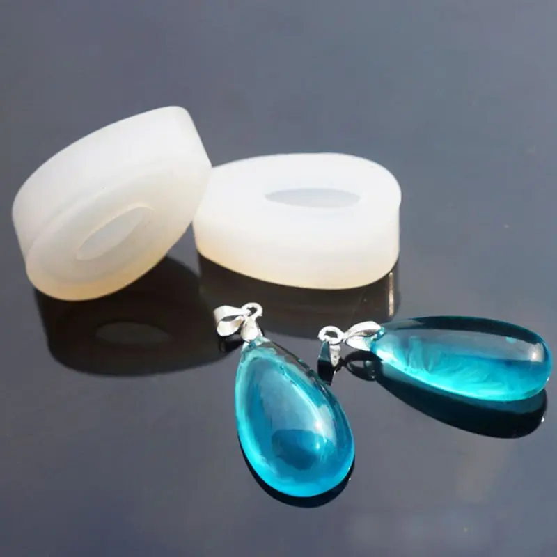 6Pieces Pendant Casting Silicon Mold Teardrop Resin Mould Silicone with Hole Mould DIY Resin Pendant Jewelry Making