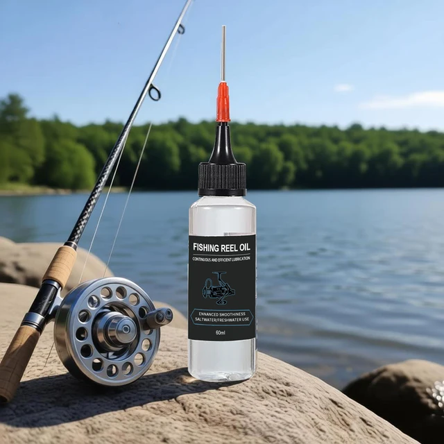 Óleo para Carretilha de Pesca 60ml com Agulha de Precisão, Lubrificante para Carretilha para Lançamento Suave e Proteção contra Corrosão, Uso em Água Salgada e Doce