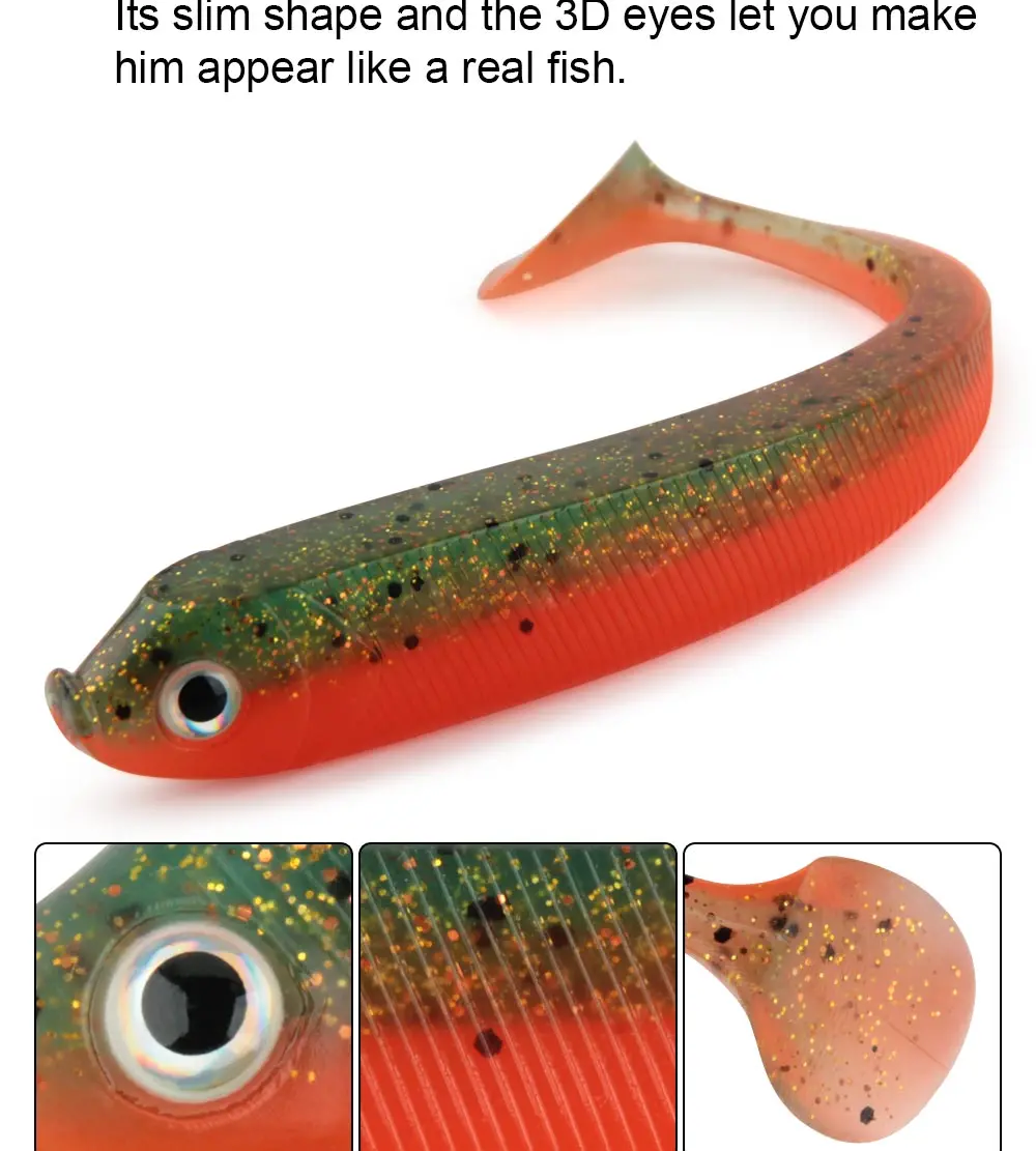 Spinpoler 7,5 cm 9,5 cm 12,5 cm Weiche Köder Angeln Köder Shad Swimbait Paddel Schwanz Gummi Barsch Jighead Carolina/Texa Rig Tackle Pesca – Detail 4