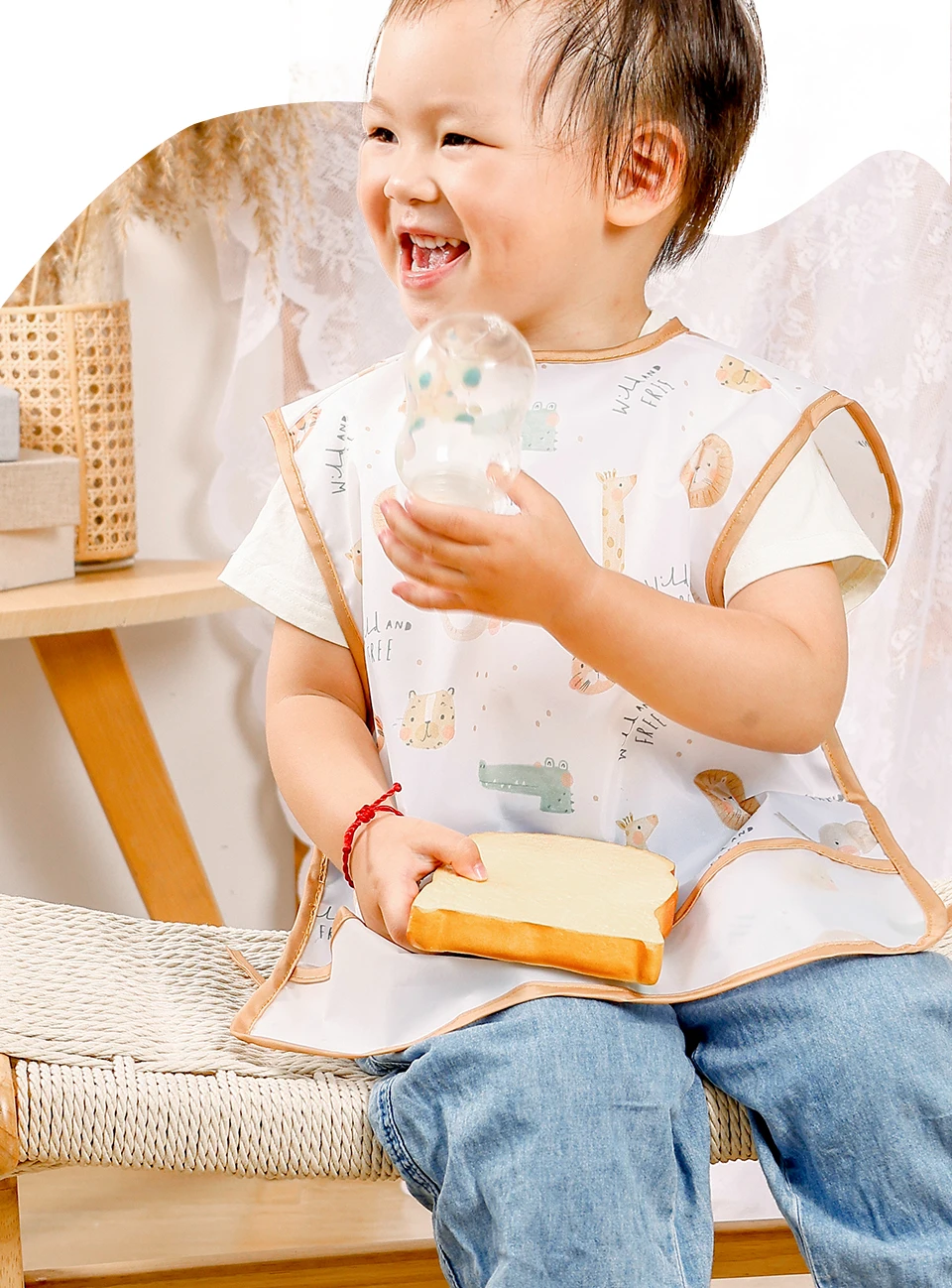 Kangobaby # Mein weiches Leben # Neue wasserdichte Baby ärmellose Lätzchen Mode Ganzkörperabdeckung – Detail 6