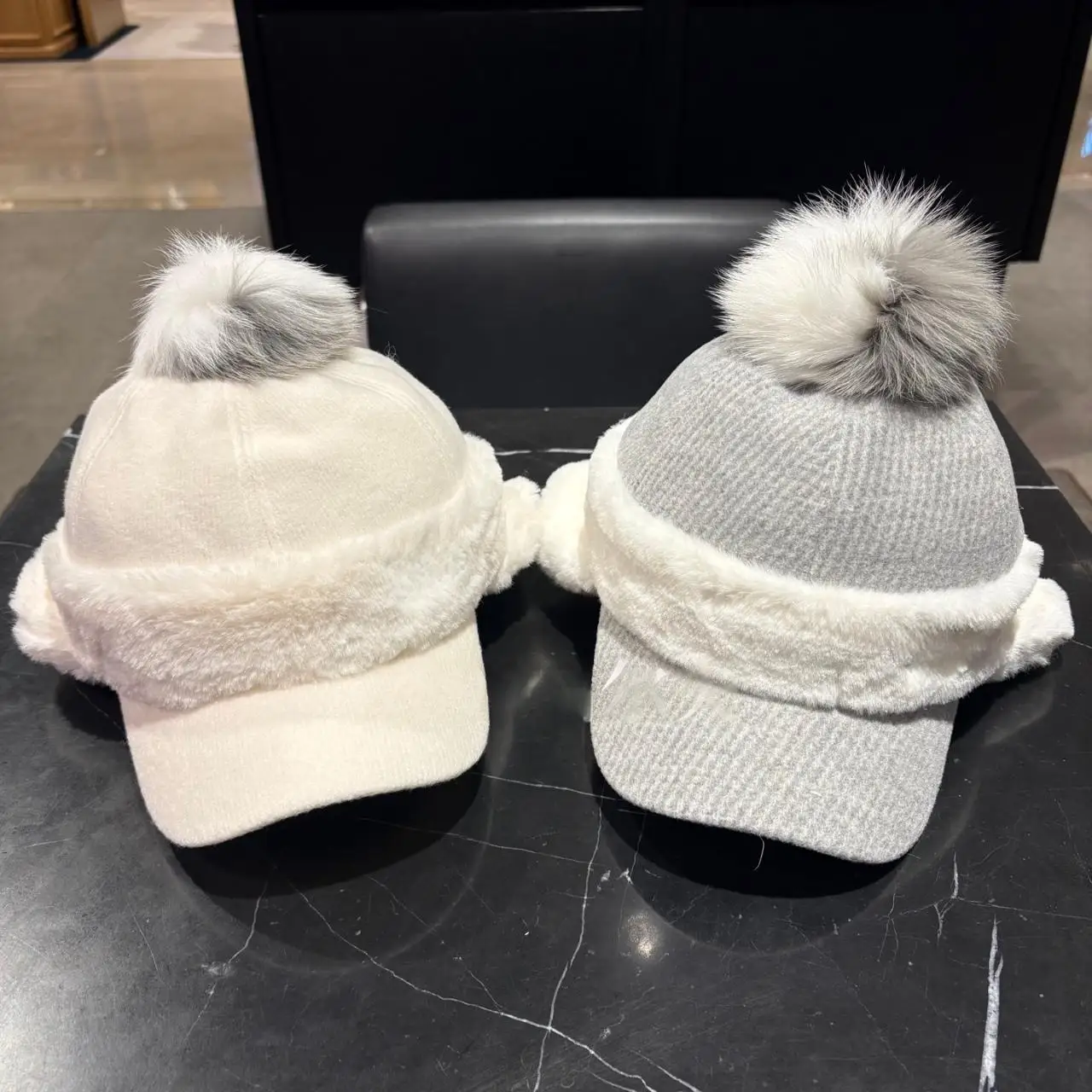Winter Thermal Golf Cap With Furry Ear Protector Unisex Thickened Plush Lining Windproof Golf Sport Hat