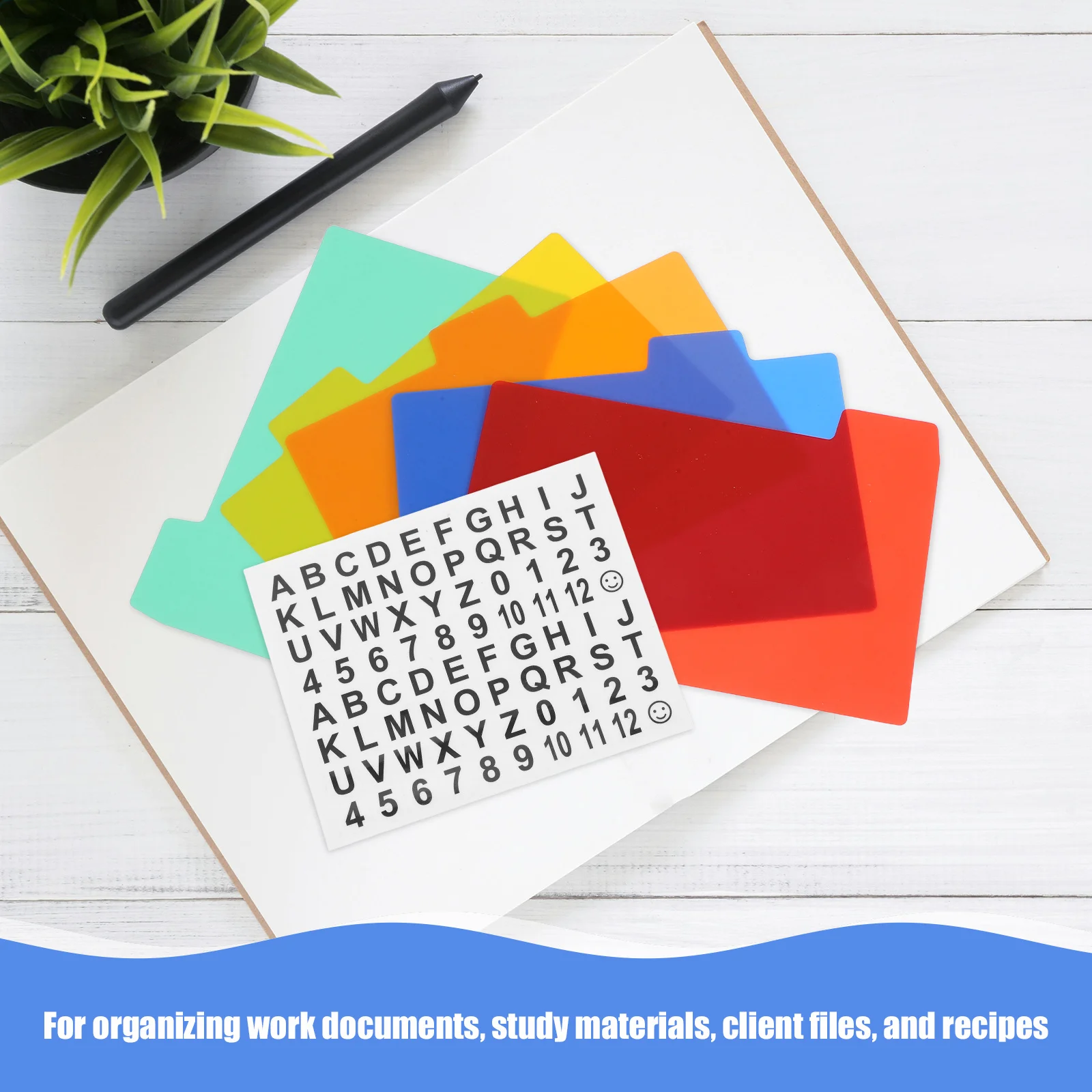 مجموعة واحدة من فواصل الفهرس الملونة، هيكل قوي، ملصقات حروف أرقام سهلة الفئة للاستخدام المكتبي