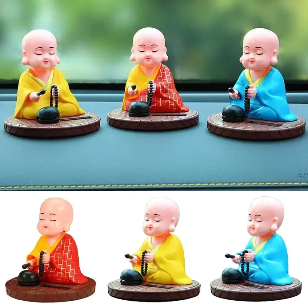 Creative Decoration Solar Little Monk Creative Car Decoration Toys Chinese Style Little Novice Monk Shaking Head Toy