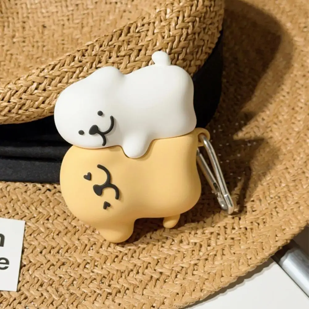 For Apple Airpods4 Silicone Protective Case Cute Puppy Anti-fall, Anti-scratch, Dust-proof, Washable, Full-cover Protection