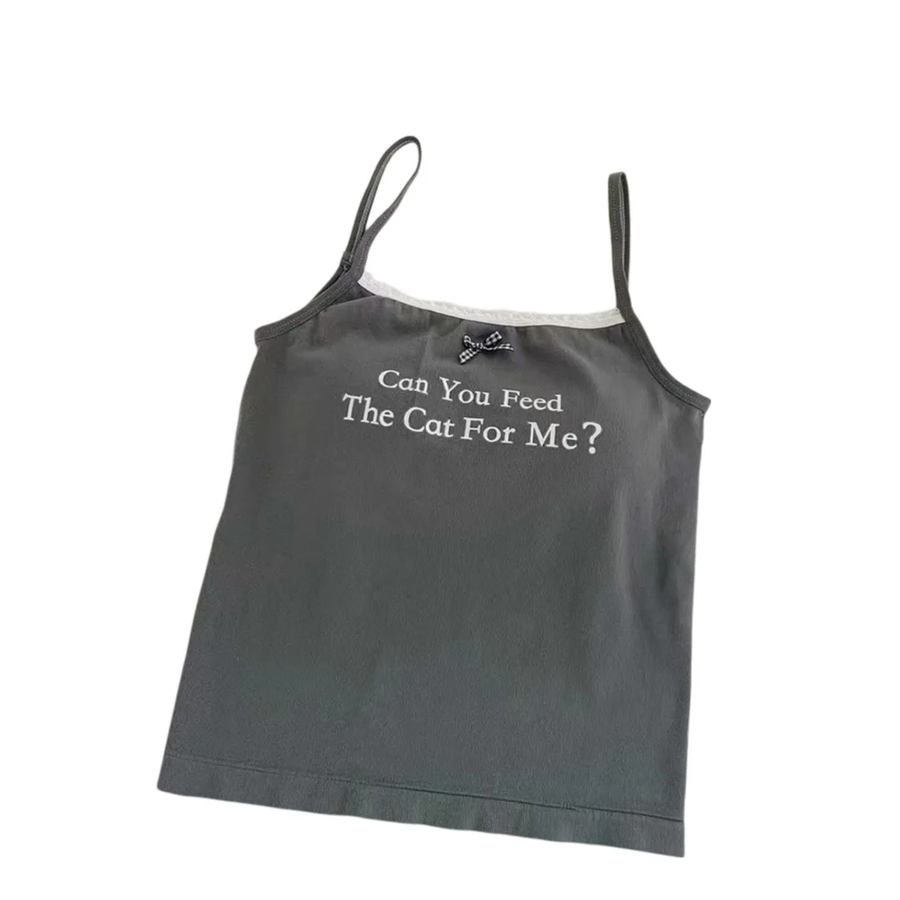 

Cotton Vest Cropped Camisole For Club For Home Black Casual Streetwear Style High Elasticity Fabric For Vacation