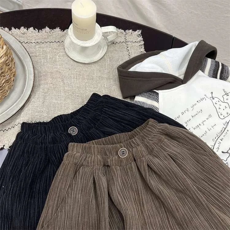 Pants Autumn and Winter Casual Stylish Children Personalized Trendy Brand with Plush and Thick Toe Tied Lantern Harem Pants 5