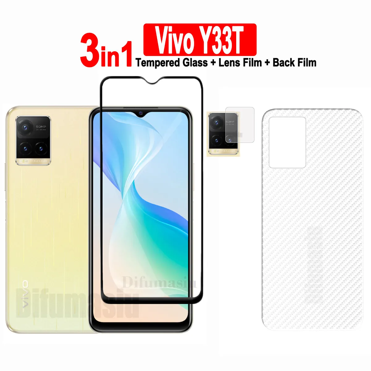 

For Vivo Y33T Tempered Glass Vivo Y33S Y36 Y35 Y78 Y52 Y72 Y76 Y20S Y20i Y01 Y02 Y15A Y15S Y16 / Y21T Y22S Screen Protector