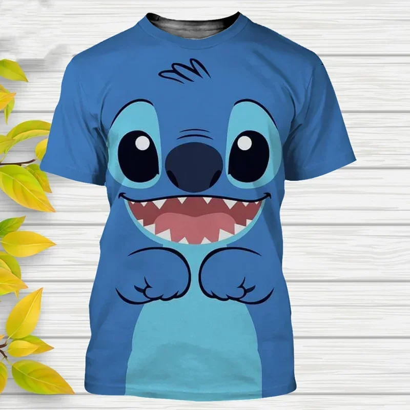 Disney Hot Sale Stitch 3d Print T Shirt Men's Women's Clothes Cartoons Stitch Kids T-shirts Casual Short Sleeve Tops