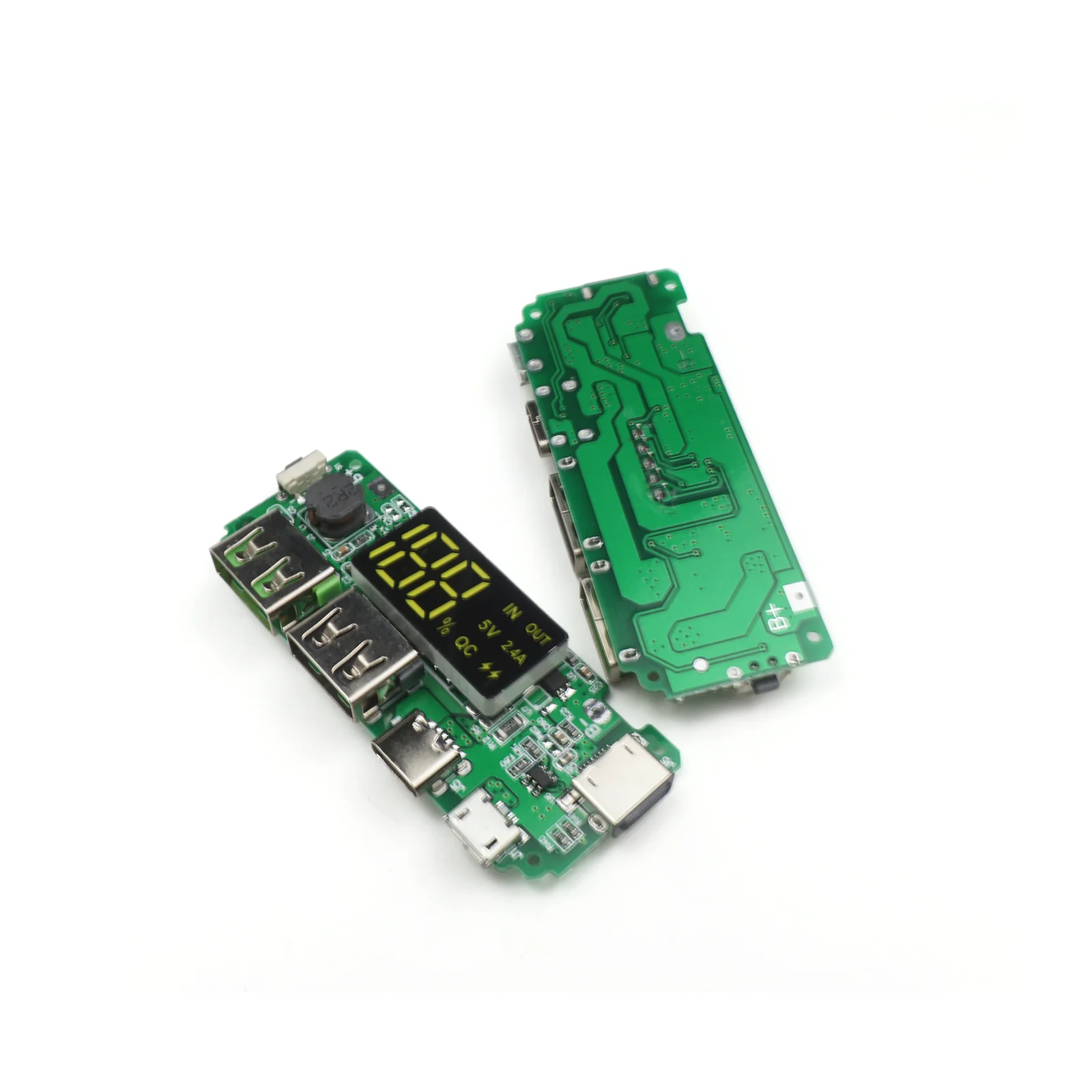 리튬 배터리 충전기 보드 듀얼 USB 5V 2.4A LCD 디스플레이 보호 모바일 전원 은행 모듈 18650 마이크로 타입-C 충전 DIY
