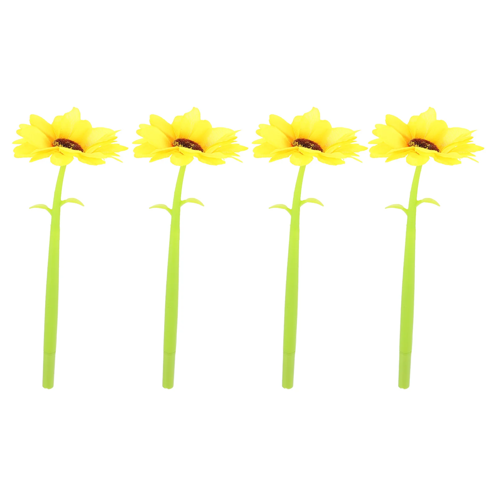 

4pcs Sunflower Shaped Gel Pens Fine Tip Black Ink Ballpoint Office Supplies Students Stationery Smooth Writing Durability