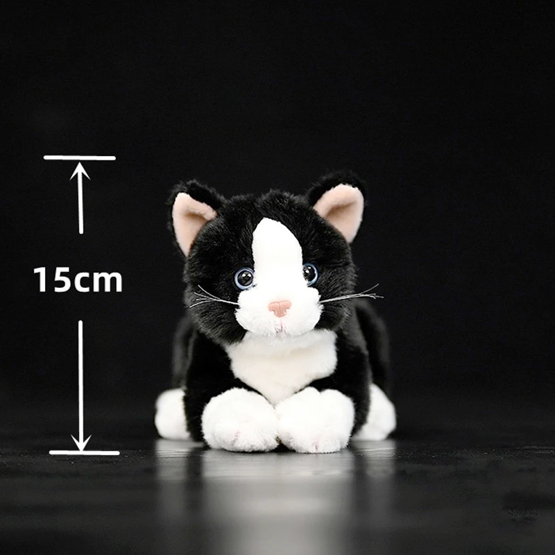 Piebald Cat High Fidelity Anime Cute Plushie Calico Cats Plush Toys Lifelike Animals Simulation Stuffed Doll Kawai Toy For Kids