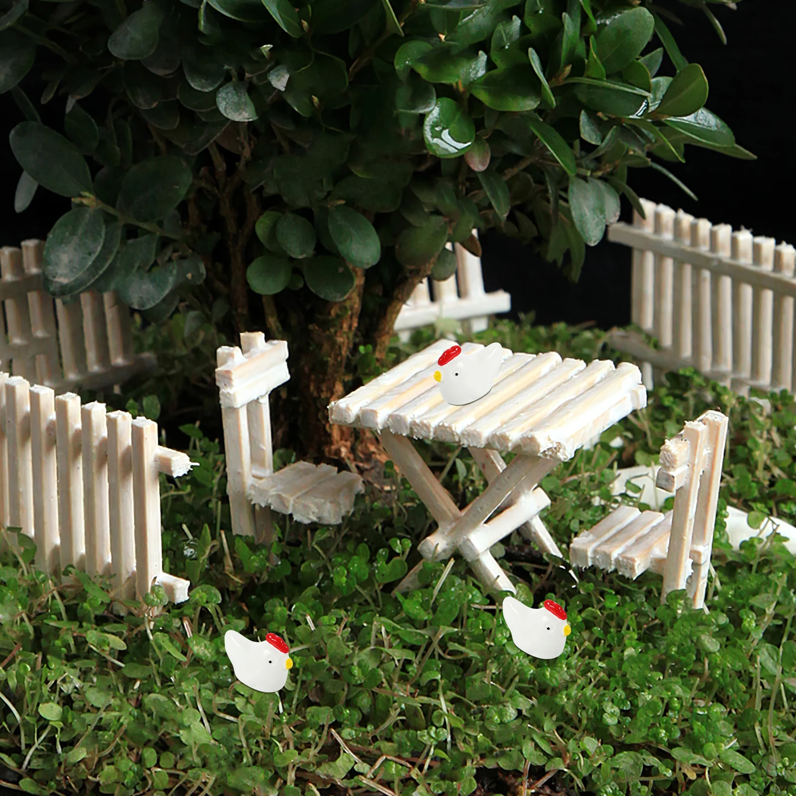 

10Pcs Mini Resin Chickens Micro Landscape Decoration Cute Hen Garden Ornament Moss Terrarium DIY Accessories Mini Chicken Toys