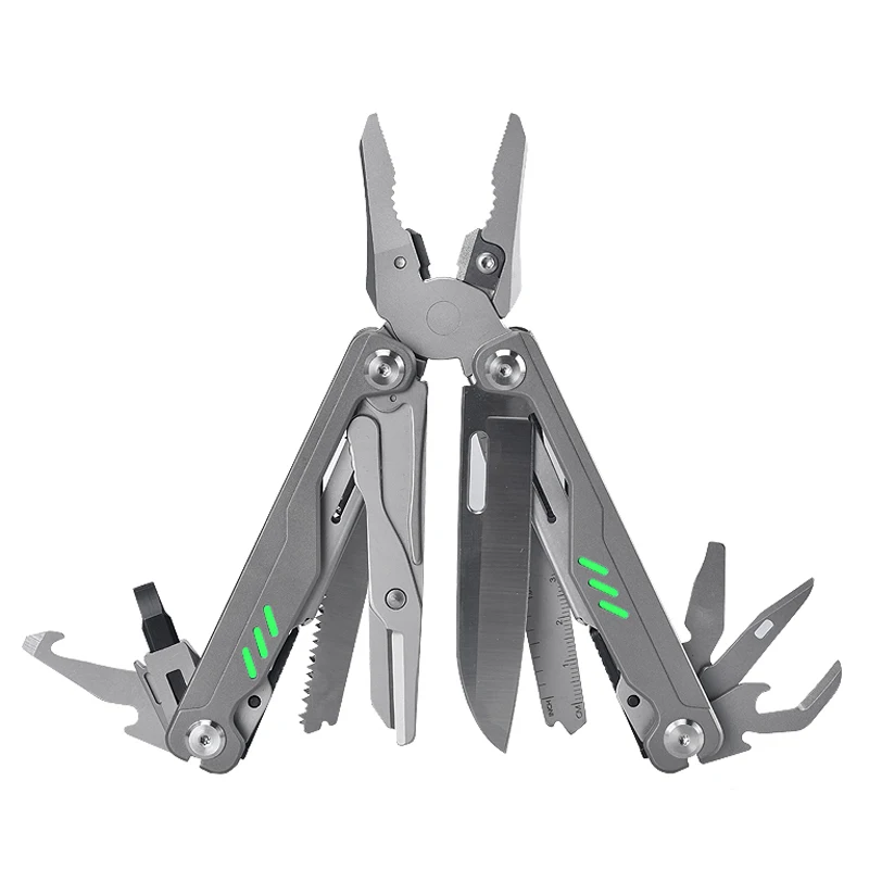 DAKOYU Titanium Alloy Handle, High Hardness EDC Multifunctional Folding Pliers Combination Tool, Outdoor Equipment, Portable