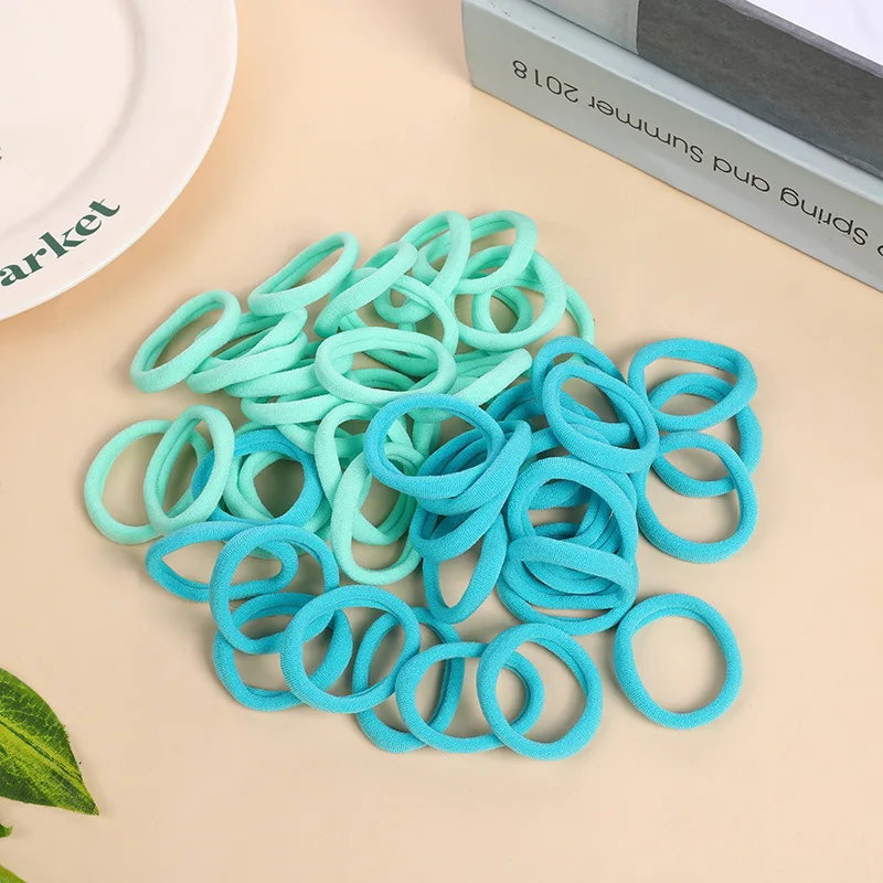 48Pcs 4CM Large Elastic Hair Bands Girls Colorful Nylon Headband For Children Ponytail Holder Scrunchie Women Hair Accessories image 3