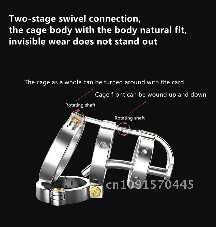 New Male Stainless Steel Chastity Lock Steampunk Multifunctional Invisible Wear CB Lock Urethra Stimulation Adult Sex Toys