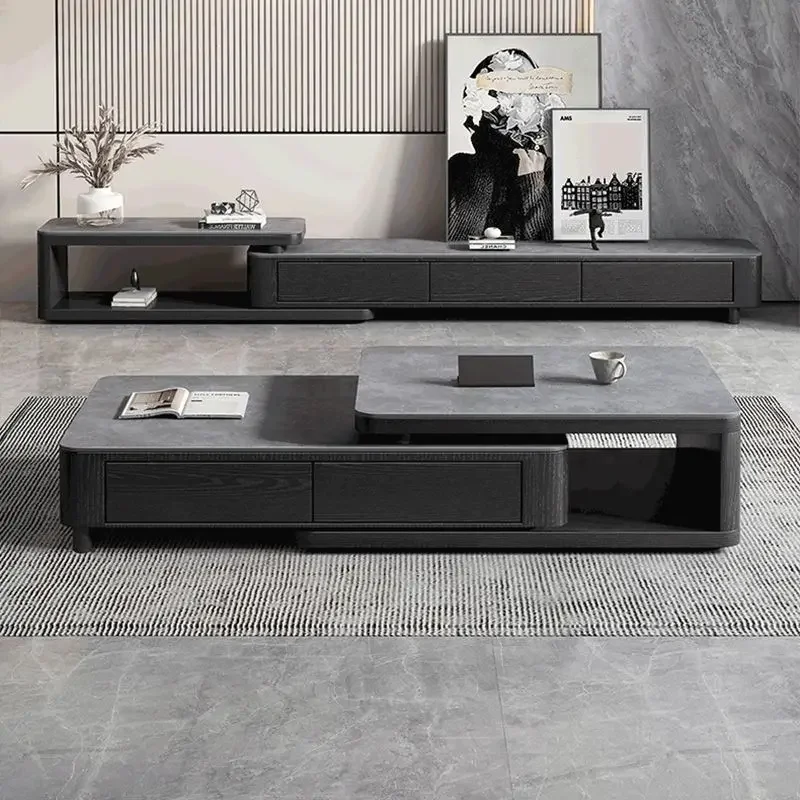 

Italian minimalist rock slab coffee table, TV cabinet combination, living room and home 2026Furniture