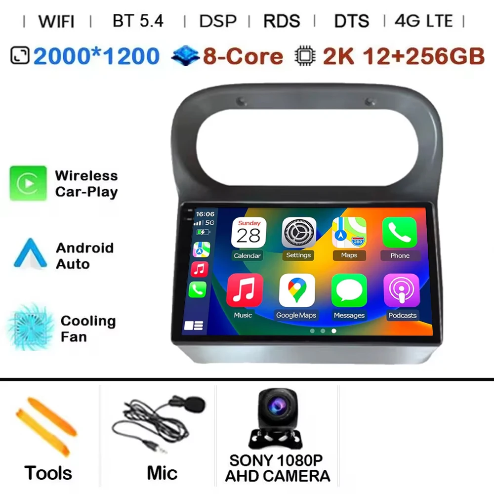 Android 15 Carplay Stereo voor Renault Twingo 2005 - 2013 Carplay Auto Scherm Autoradio Intelligent Systeem GPS Navigatie GPS RDS