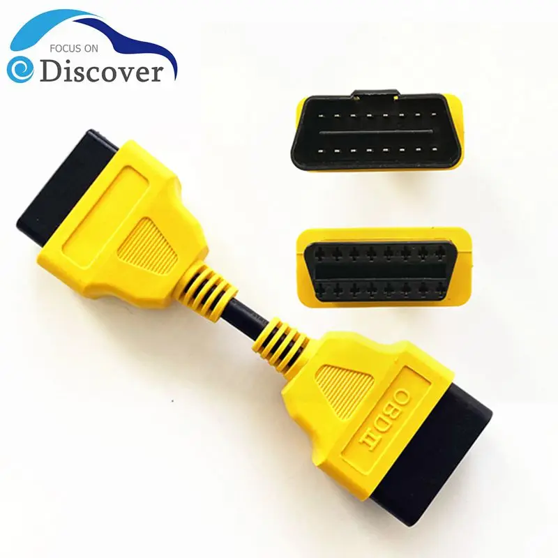 For ELM327 OBD2 16Pin Extension Cable adapter 13cm 16 Pin Male to Female OBD II OBD2 yellow Extension Cable Connector