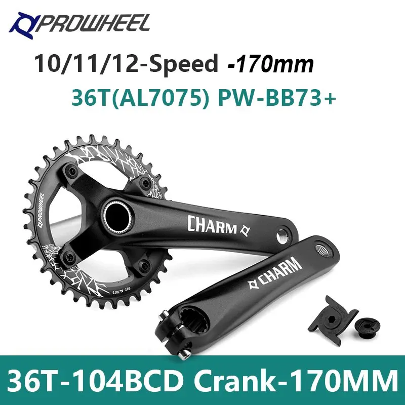 Prowheel MTB Crankset 170mm 36T Bicycle Sprocket 12S 11S 10S Mountain Bike Candle Foot 104BCD Crown Cycling Accessories BB73