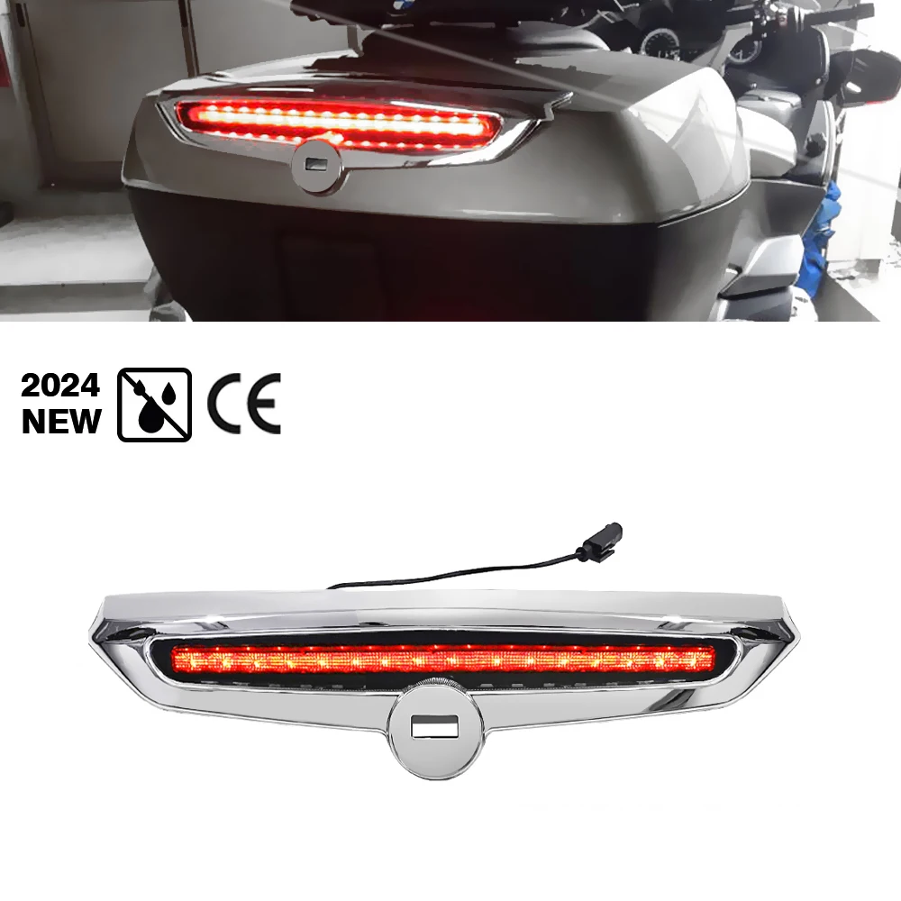 

Motorcycle LED Brake Lights Top Case Cover 49L Black Chrome For BMW R1200RT R1250RT K1600GT K1600GTL Exclusive Accessories Light