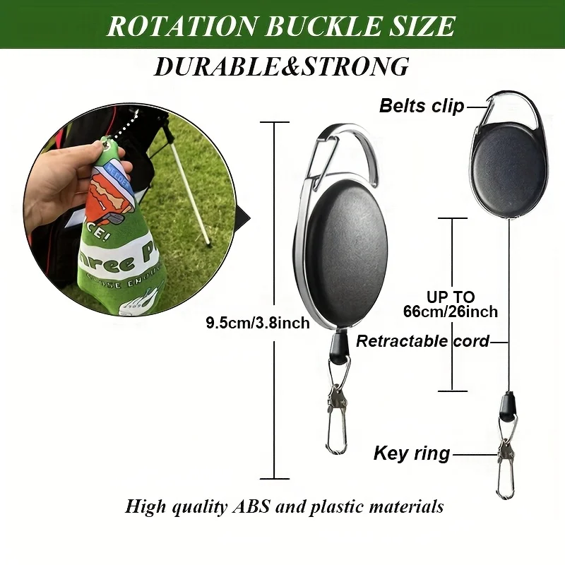 High-Quality Golf Towel, Stylish And Unique, Double-Layered And Durable, with a Retractable Hook, Quick-Drying, Super Absorbent - view 4