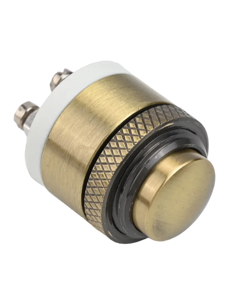 Round Brass Doorbell Button with Silver Alloy Contacts Waterproof and Tamper resistant for Outdoor Installations