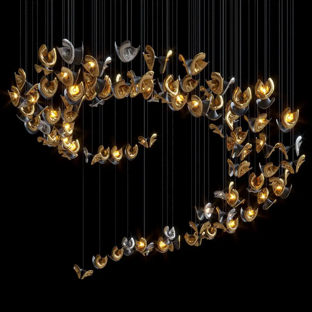 

Nordic Minimalist Custom Trumpet Shade Pendant Lamp Metal Gold Silver Dimmable Ceilings Lustre Design