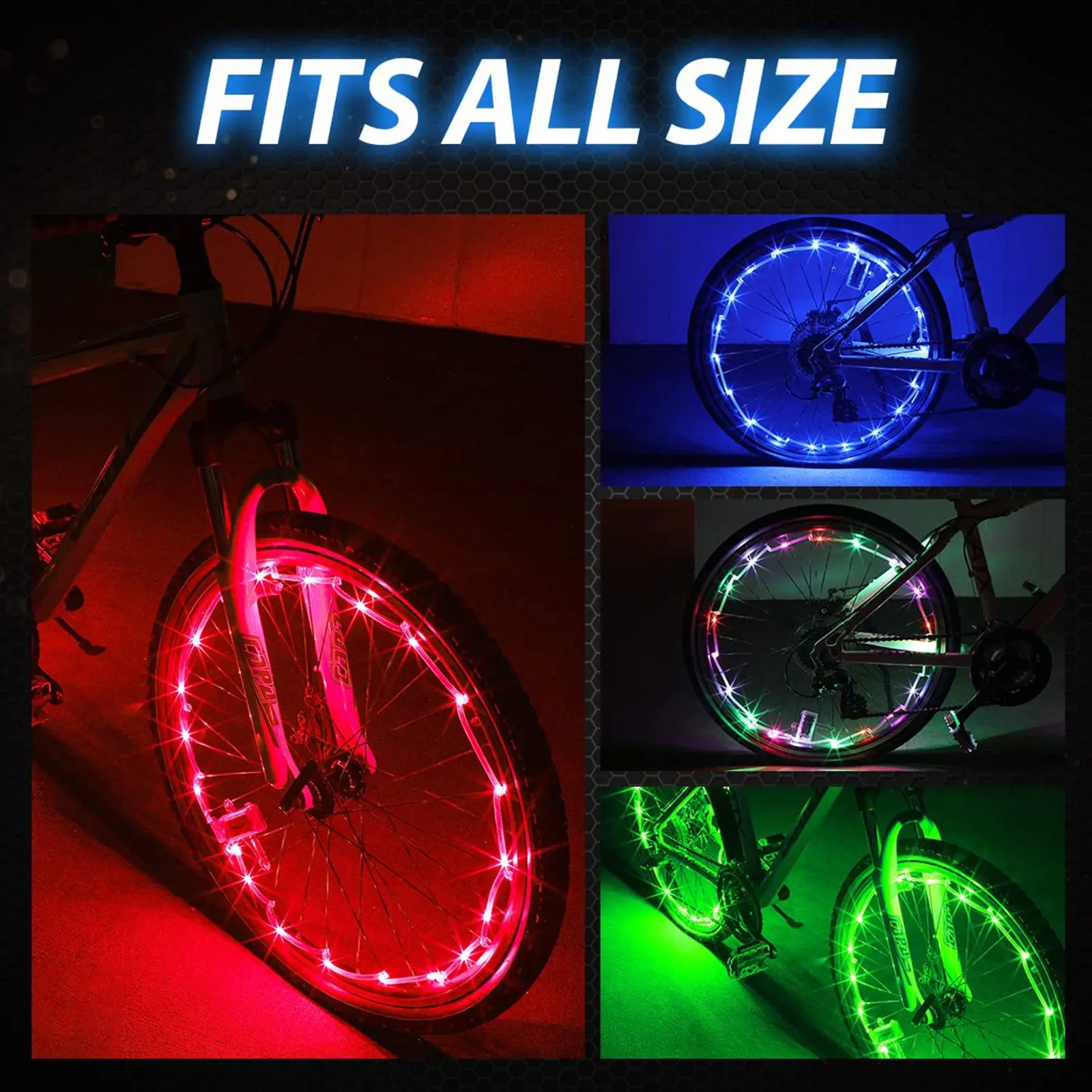 Bike Wheel Light Spoke Lamp For 14-29 Inch Bike Highlight LED LED Bike Wheel Lights LED Light Night Riding 2pcs/pack