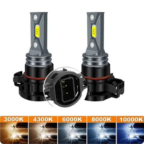 2 uds Led H16EU PSX24W H16JP bombilla de faro 6000K haz alto y bajo 3570 CSP 80W HP5 luces de conducción DRL 12V Plug And Play para coche