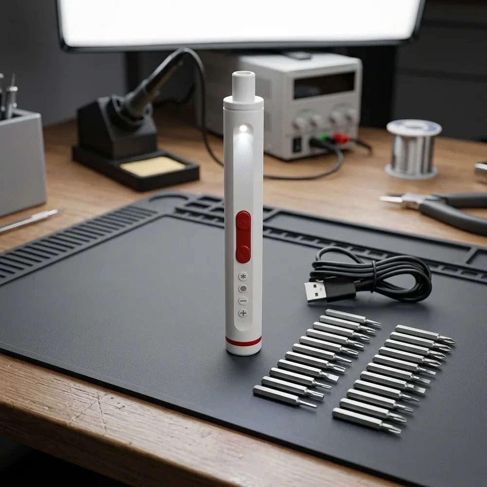 20 Bit Rechargeable Precis Screwdriver Kit with Lithium For Battery and Adjustable Torque for DIY and Professal Use