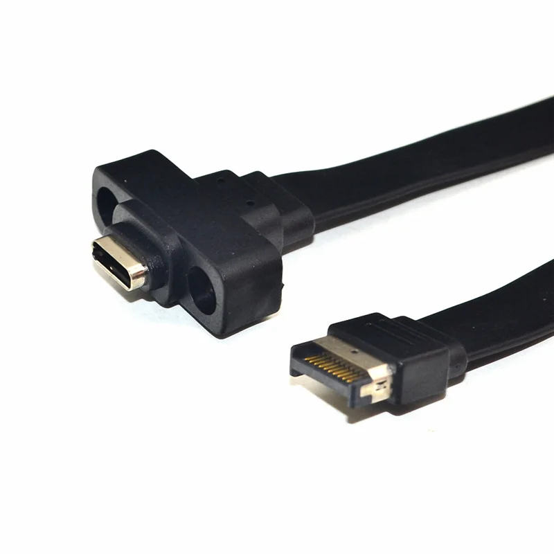 AT12 USB 3.1 전면 패널 타입 E Male - USB-C 타입 C 확장 케이블 컴퓨터 메인보드 커넥터 와이어 코드 라인