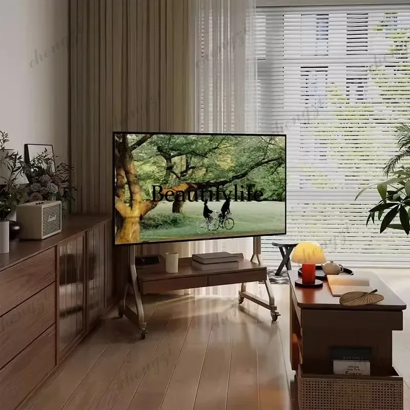 Solid wood TV cabinet removable TV household simple small apartment living room integrated mobile floor bracket m138