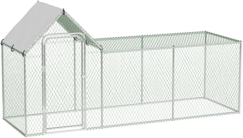 

Большой металлический курятник с водонепроницаемым и УФ-защитным покрытием, вольер для 6/10 кур, просторный курятник