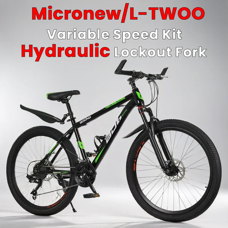 

24/26inch High carbon steel frame Mountain bike 21/27speed off-road Bicycle Double disc brake Shock absorption variable speed