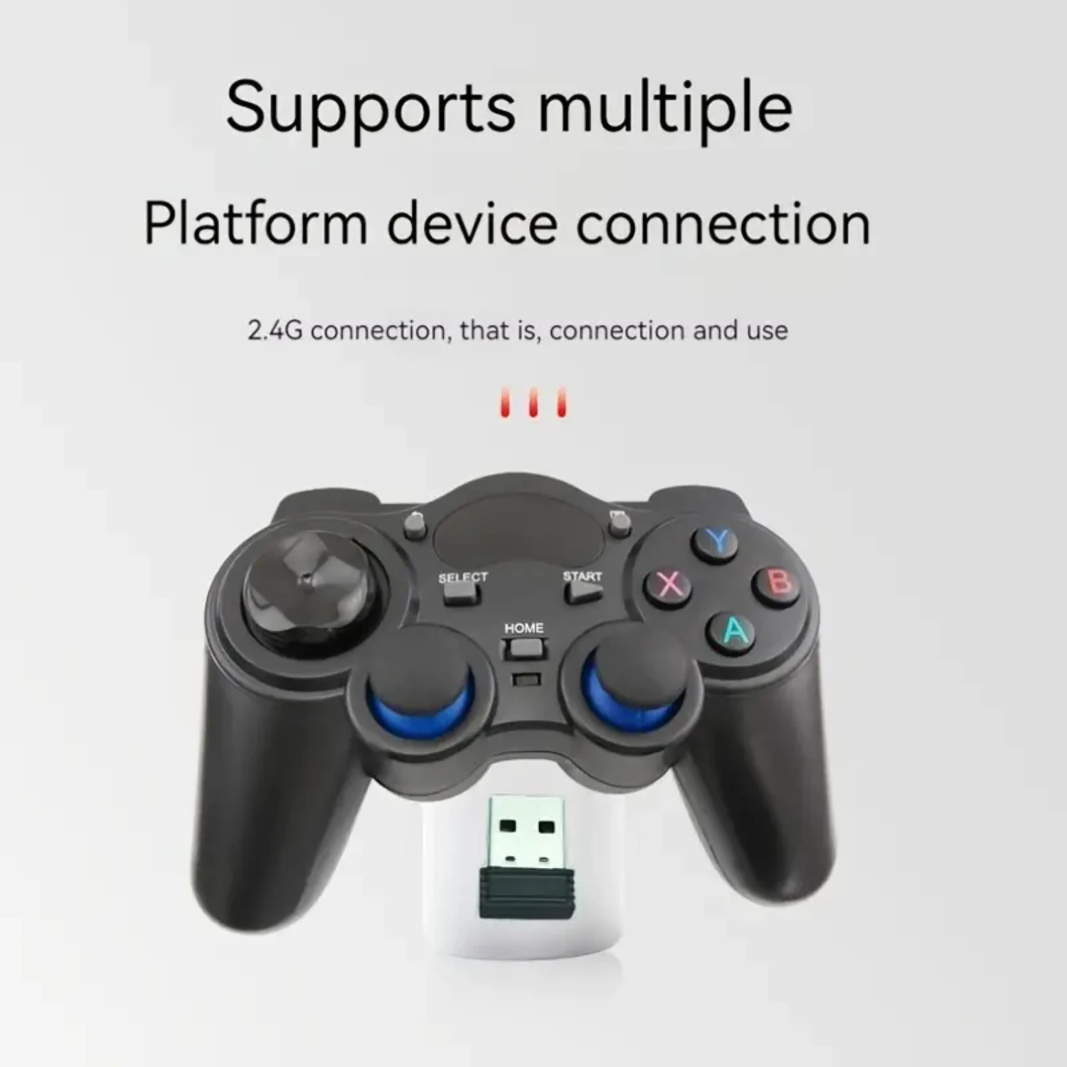 Controlador de juego inalámbrico altamente sensible con doble vibración, personalizable con 4 botones para Windows PC, Steam, PS3, y Andr