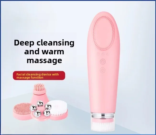 Beauty 4 In 1 Skin Lifting Device Face Cleanser Silicone Brush Deep Cleaning