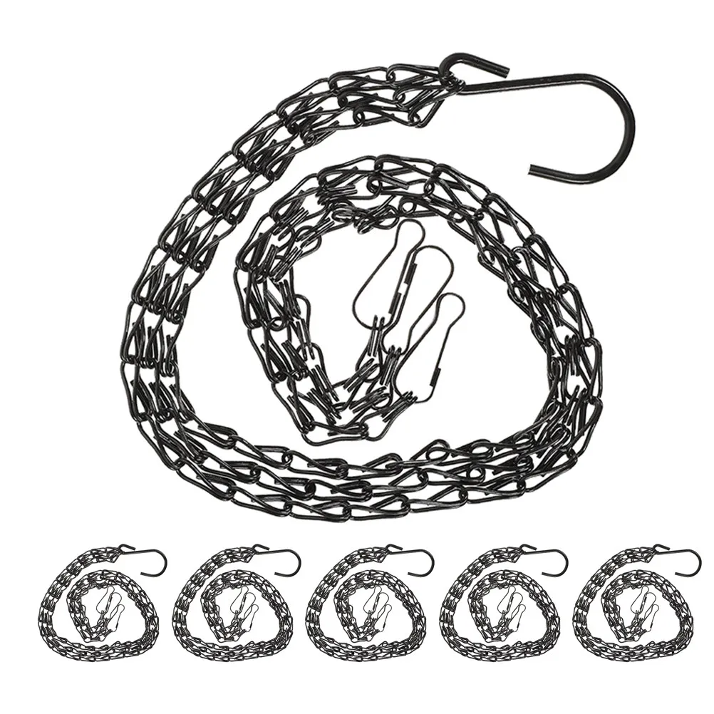 6Pcs Hanging Basket Chains Heavy Duty Metal Replacement Chain 20 Inch Weather Resistant for Planters Bird Feeders Garden Patio view 2