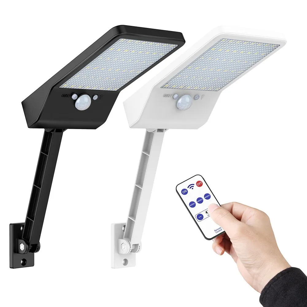 

48 LED Outdoor Solar Power Street Wall Lamp 180degree PIR Motion Sensor Garden Security Waterproof Remote Control Solar Light
