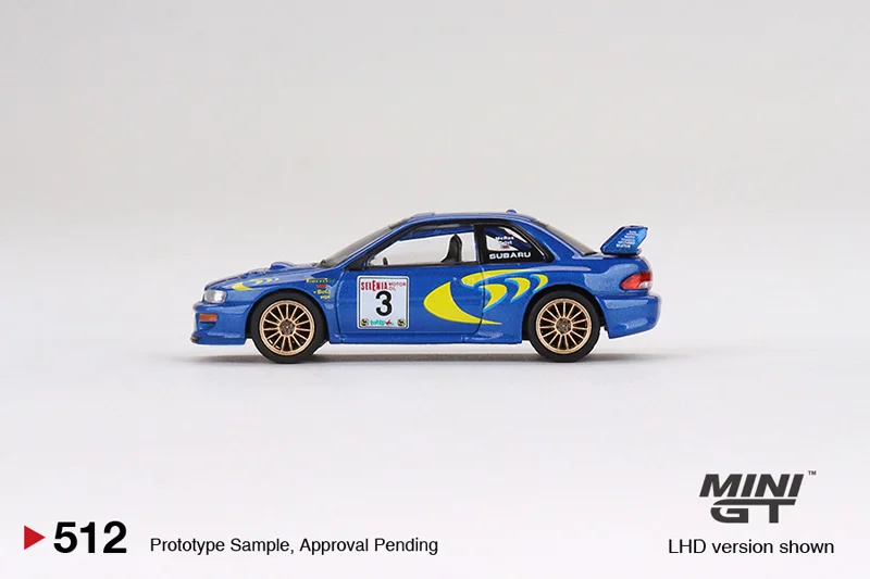 TSM MINI GT 1:64 #512 Impreza WRC97 1997 Rally Sanremo Winner #3  Die-cast alloy car model collection display  gifts