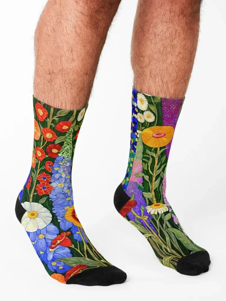 جوارب غوستاف كليمت فلاور جاردن للركض هدايا عيد الميلاد للرجال جوارب نسائية #3