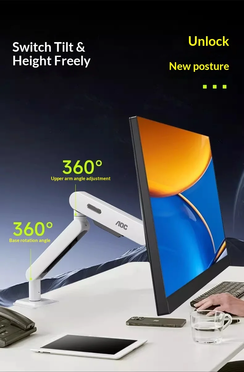 AOC AM500MAX Display Bracket Mechanical Spring Core MAX Doesn't Sink Head Computer Display Screen Bracket Adapting 27-40 Display