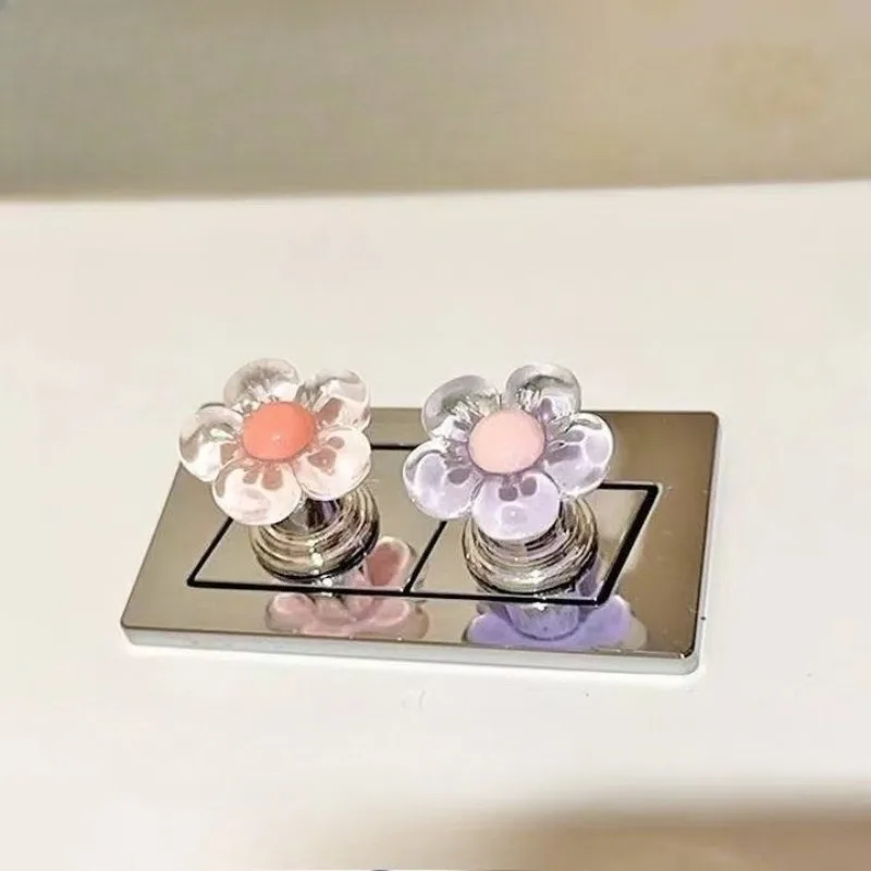 Blume Kreative Toilette Schalter Drücken Haushaltswaren Nail art Spezielle Flush Button Aufkleber