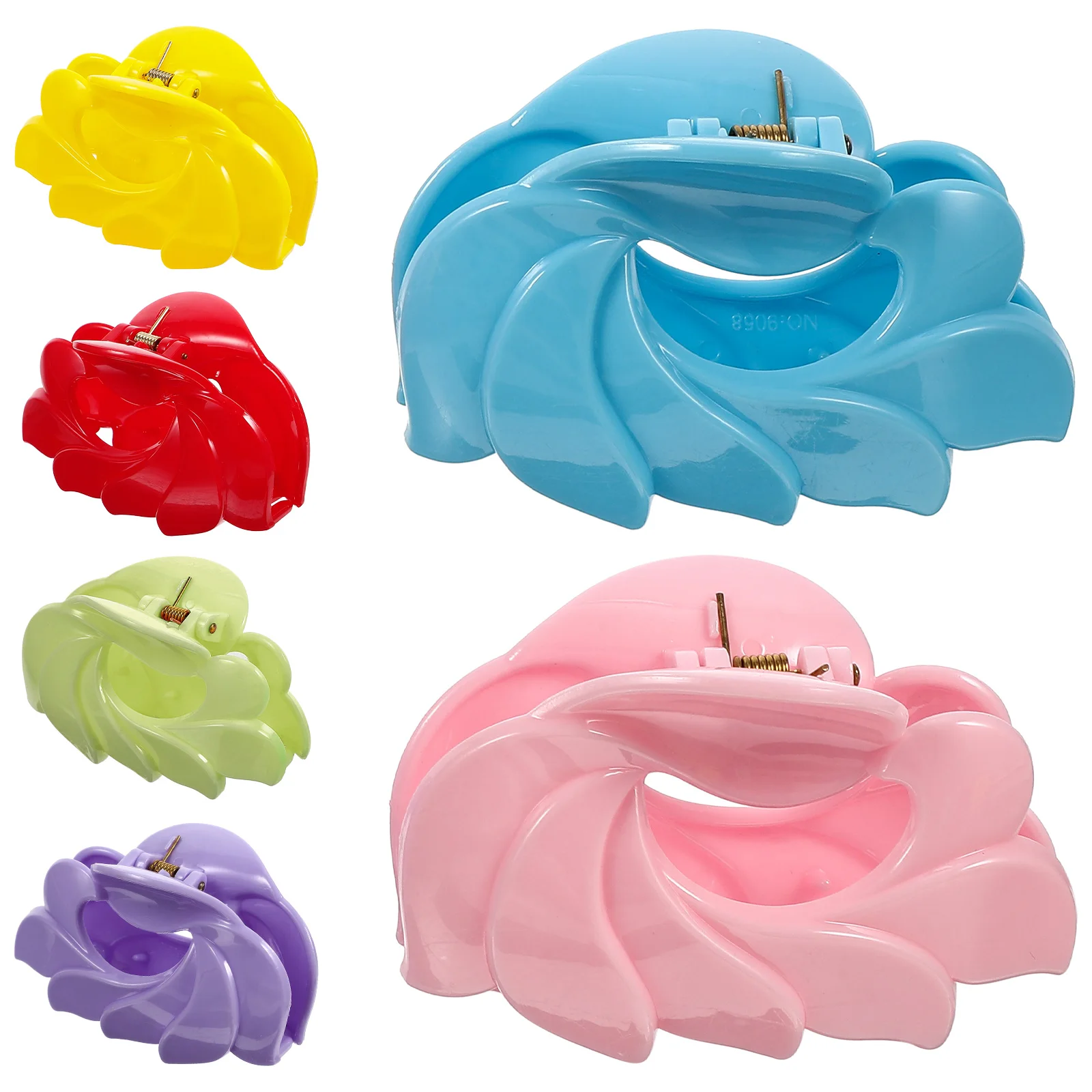 

6Pcs Leaf Claw Clips for Women Medium Size 85mm Pink Accessories Thin Thick Hair Styling Travel Shopping Gifts