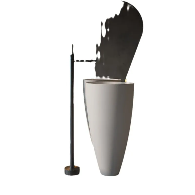 

Vase type artificial stone column basin wash basin bathroom balcony floor integrated washbasin