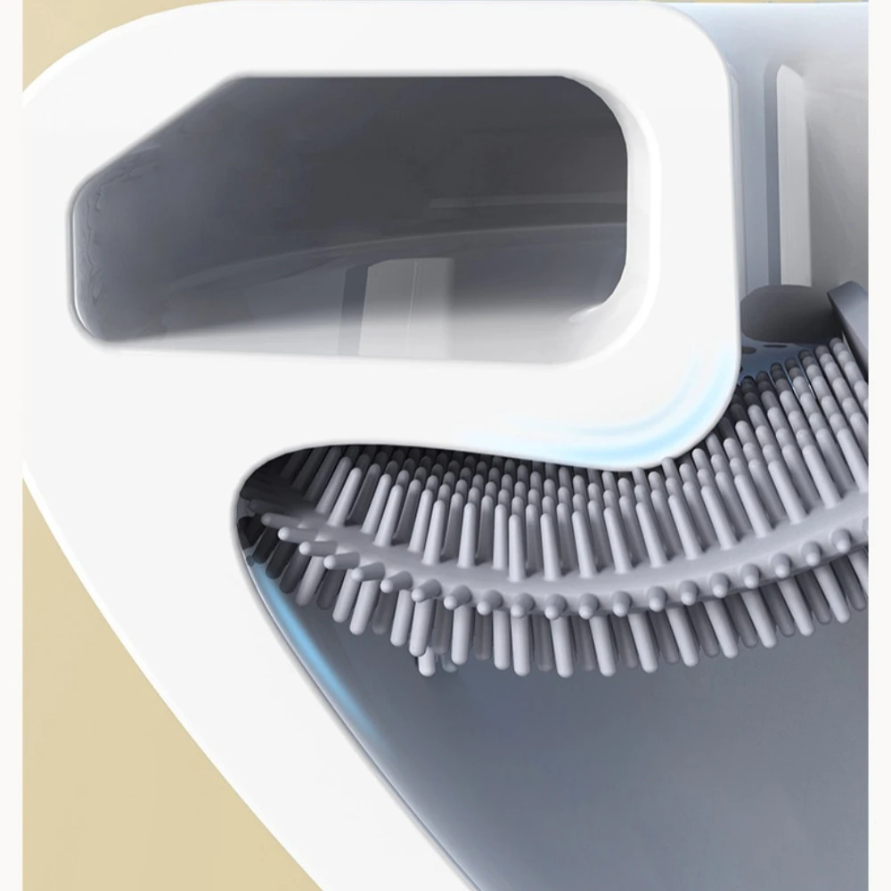 منظف فرشاة المرحاض من السيليكون المعلق مع مقبض طويل، فرشاة الحمام المرنة، حامل التجفيف السريع، ملحقات الحمام